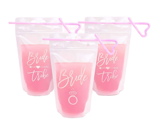 حفلة رياضية Use16OZ شرب الحقيبة السائلة مع مقبض القش