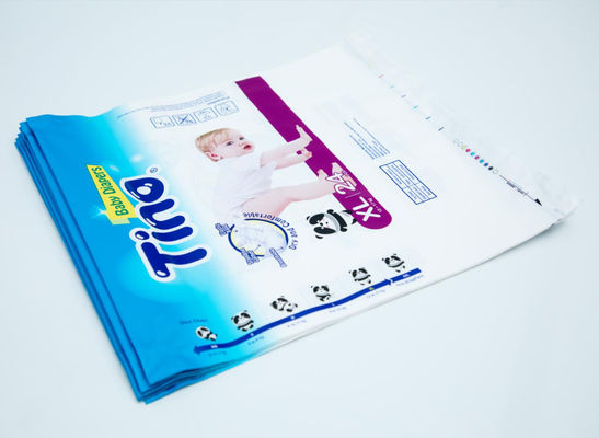 LDPE حفاضات منديل صحي أكياس بلاستيكية مطبوعة مخصصة لتغليف ISO مع مقبض التصحيح